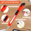 20pcs Box Cutter Retractable, Utility Knife With Auto-Lock Design, Box Openers With 9mm Snap-off Blades, Disposable Razor Knife Exacto Knife For Carto