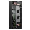 3-4 Gun Safe for Rifles and Pistols,Quick Access Password Gun Safe,High Security Metal Rifle Safe Locker with Removable Shelf and 2 Adjustable Gun Slo