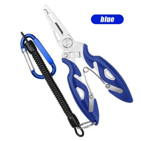 Multifunction Fishing Pliers Hook Picker Lost Rope Hanging Buckle Fishing Scissors Small Lure Fishing Supplies Tool Accessories (Color: Blue)