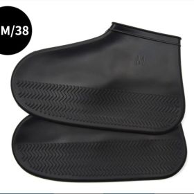 Waterproof Shoe Cover; Reusable Non-Slip Foldable Outdoor Overshoes For Rainy Days (Color: Black, size: 6)