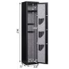 3-5 Gun Safes for Home Rifle and Pistols, Quick Access Safes for Shotguns, cabinets with Adjustable Rack, Pockets and Removable Shelf,External Battery