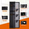 3-5 Gun Safes for Home Rifle and Pistols, Quick Access Safes for Shotguns, cabinets with Adjustable Rack, Pockets and Removable Shelf,External Battery